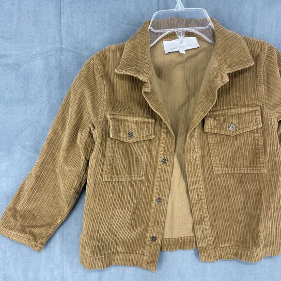 Bebe Organic Jacket Kids 6Y Brown Corduroy Button Up 100% Cotton Long Sleeve - Picture 3 of 11